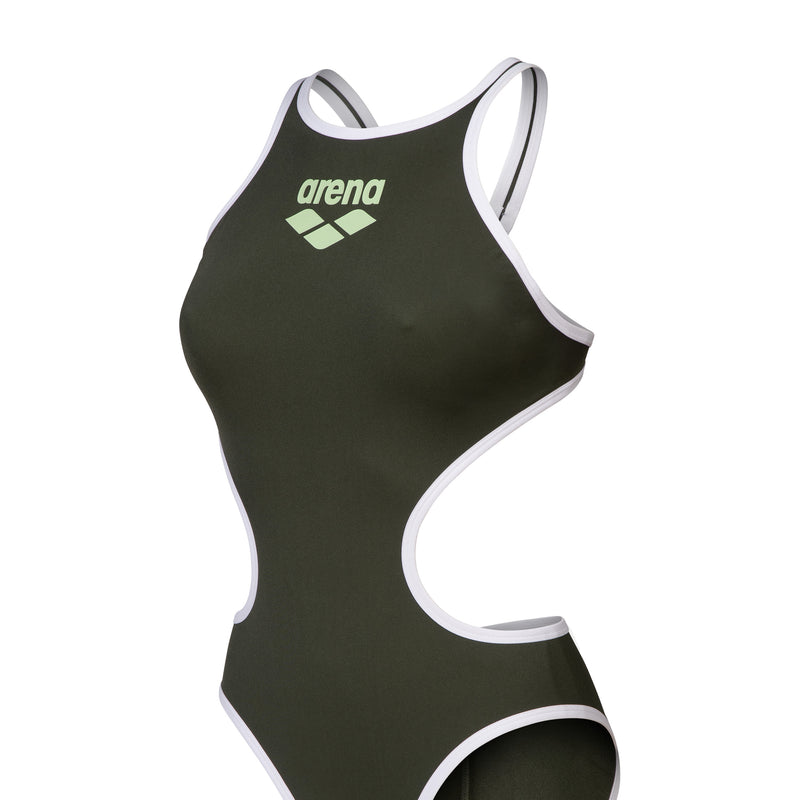 ARENA Woman One Piece ONE BIGLOGO 001198 611 Dark Sage-White