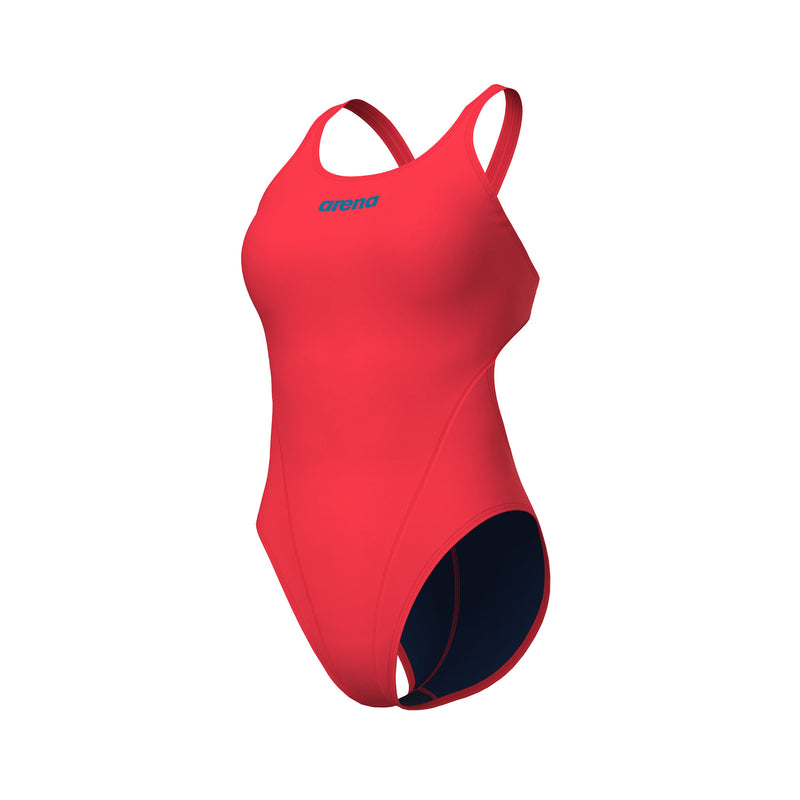 ARENA Women s Team Swimsuit TECH SOLID Bright Coral 004763 300