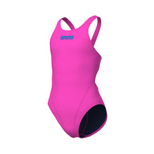 ARENA Girls's Team Swim TECH SOLID  Shocking Pink-Blue River 004764 908