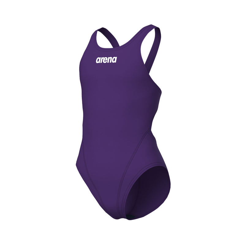 ARENA Girls's Team Swim TECH SOLID  Plum-White 004764 911