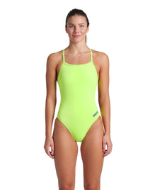 ARENA  WOMEN'S TEAM Swimsuit Swim TECH Solid Artic Lime-Future Dusk 004766 688